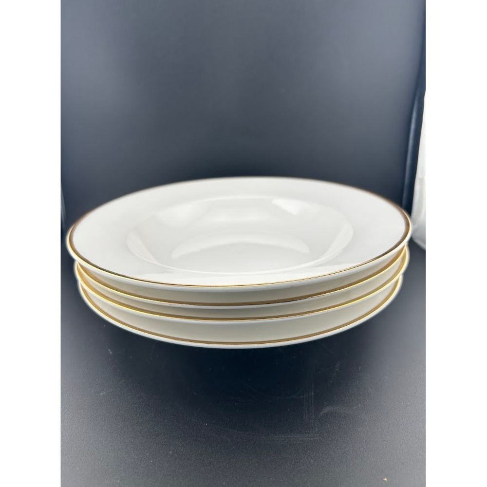Wallace‎ Silversmiths Gold Plume China Rim Soup Bowls Set of 4